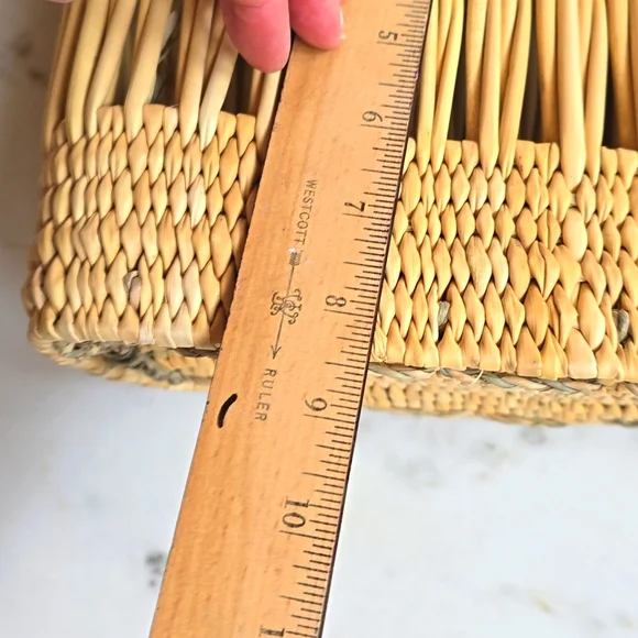 NWOT Chacha d'amour Straw Market Tote w/ Beaded Handles - Picture 13 of 16